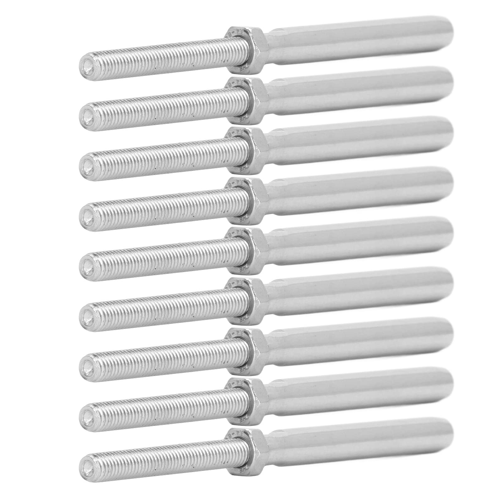 10Pcs Stainless Steel Thread Swage Lag Screws Kit Cable Railing Swage Lag Screw (M10/5mm)