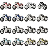 WEBEEDY 16pcs Motorcycle Silicone Focal Beads 8 Colors Cute Cartoon Theme DIY Silicone Beads Soft Flat Spacer Bead for Beadable Pens Bracelet Keychain Bag Back to School Decor Crafts, Hole: 2mm/0.08"