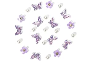 Ziigole Pink Butterfly Shoe Charms for Women, Flower Shoe Charm for Summer Clog Sandal, Pearl Shoe Decoration Charms Accessories, Party Favor, Ideal Gift