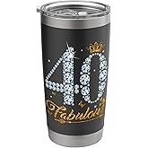 40th Birthday Queen Diamond Crown 40 Year Old Gifts Women Stainless Steel Insulated Tumbler