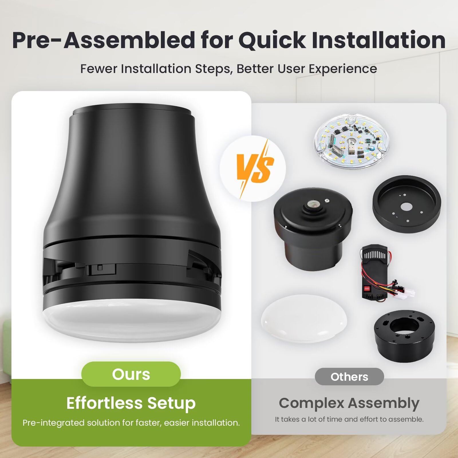 Ceiling Fans with Lights and Remote: 42 Inch Modern Black Ceiling Fan, Low Profile Flush Mount, Quiet Reversible DC Motor & 3CCT Dimmable LED for Bedroom Living Room Kitchen Indoor Outdoor