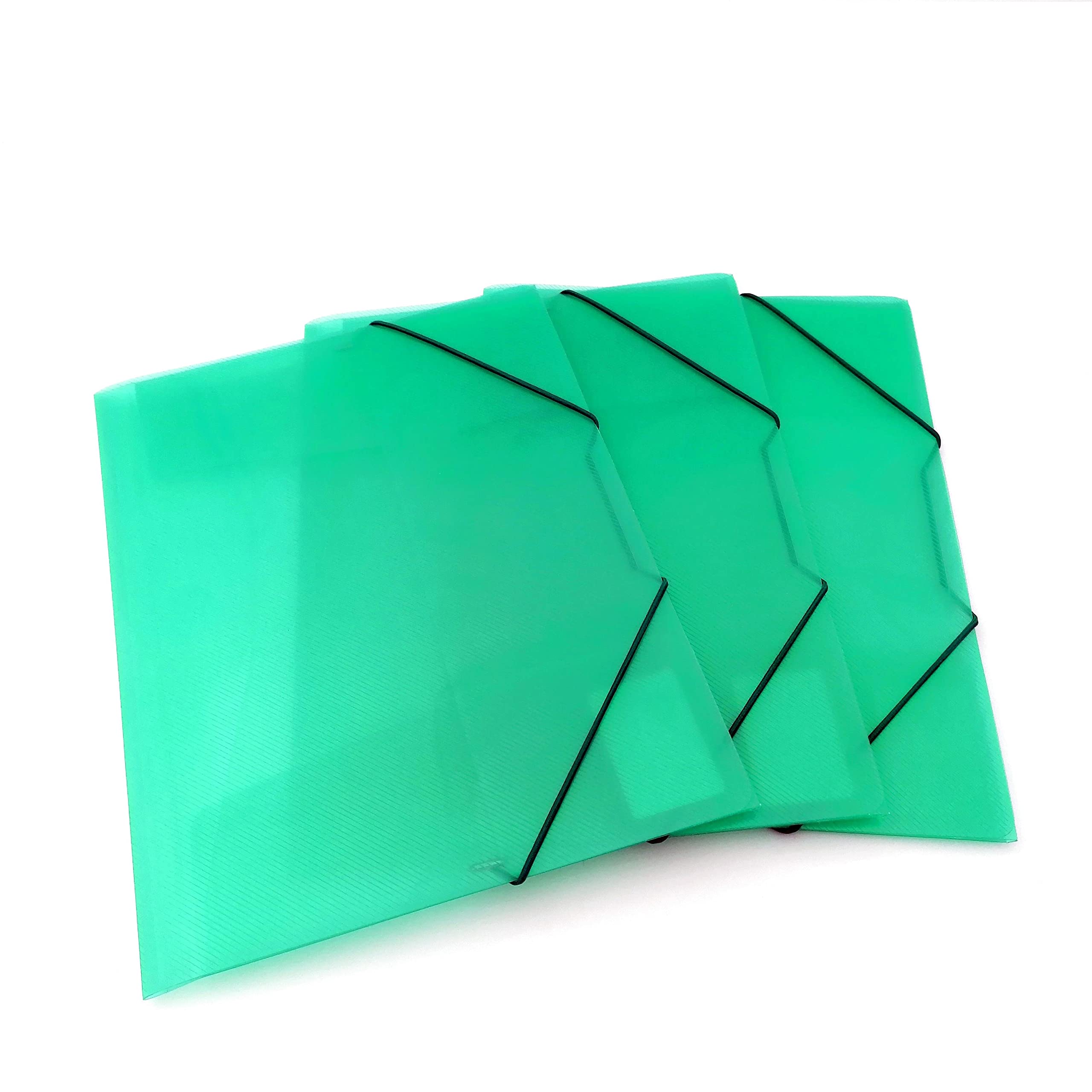 Folders 3 Flaps with 2 Elastic Bands Green Conf. 12 pcs.