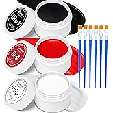 3 Colors Oil Based Face Body Paint Set with 6 Brushes, White Black Red Clown Makeup Kit for Halloween Goth Pennywise Joker Devil Zombie Vampire Skeleton SFX Cosplay Stage, Non Toxic for Kids & Adults