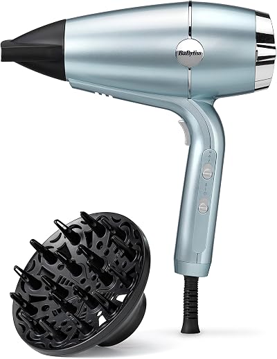 BaByliss Hydro-Fusion 2100W Hair Dryer with Diffuser Ionic Plasma Tech