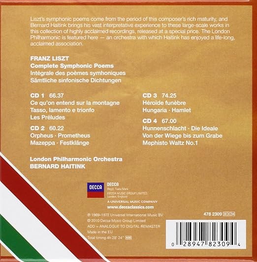 Franz Liszt Bernard Haitink Liszt Complete Symphonic Poems Amazon Com Music