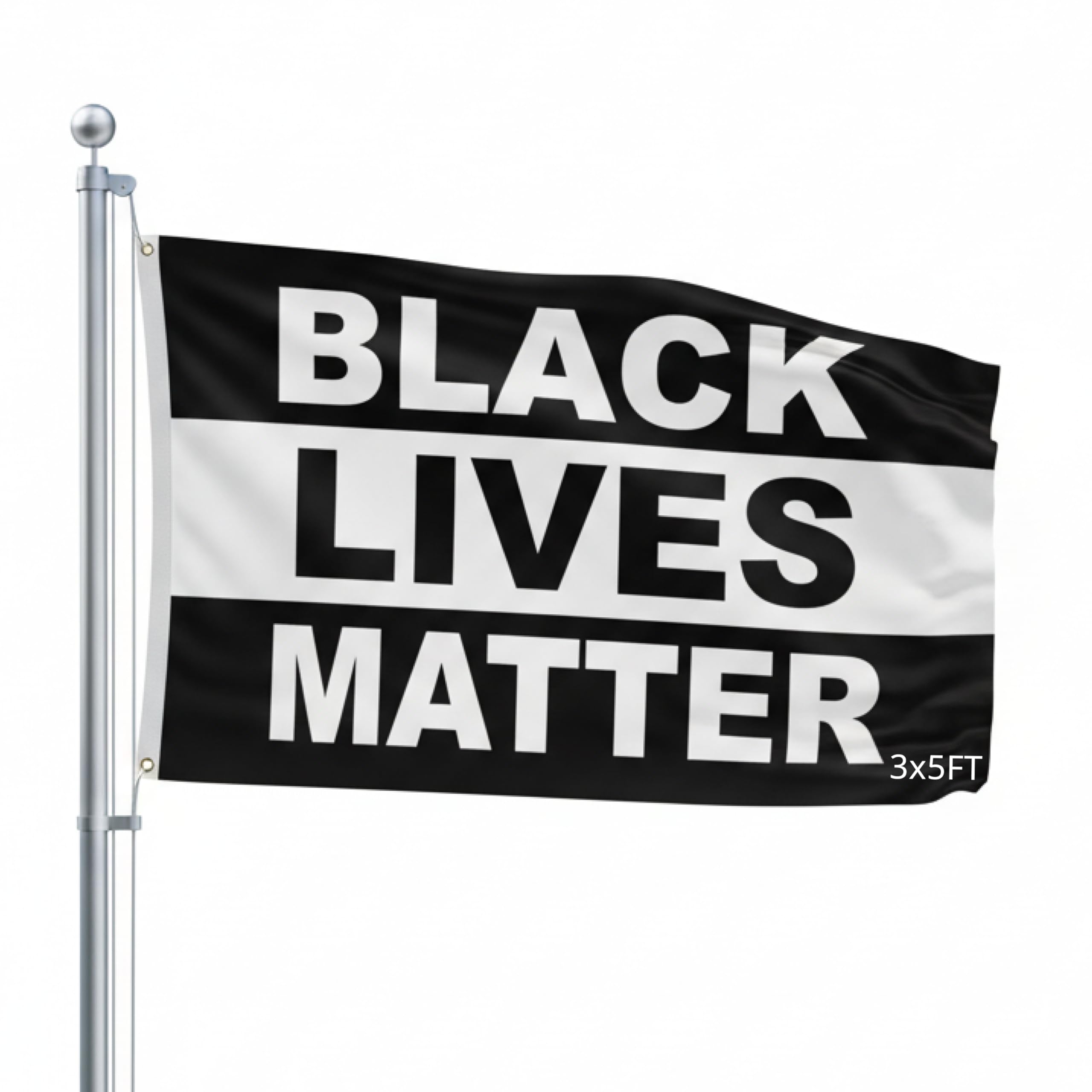 Shoe String King SSK Black Lives Matter Outdoor Flag - Large 3' x 5', Weather-Resistant Polyester