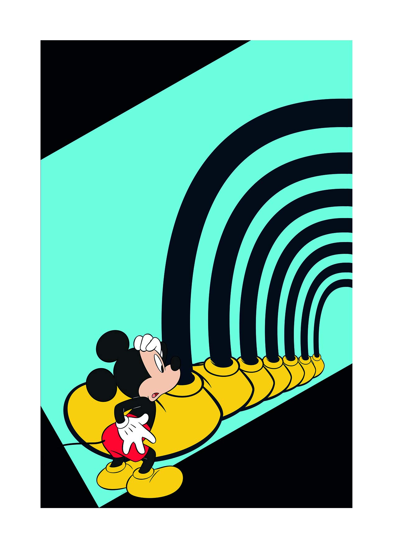 Komar Disney Wall Picture Mickey Mouse Foot Tunnel Children's Room Decoration Art Print Size 50 x 70 cm (Width x Height) without Frame WB034-50 x 70 cm