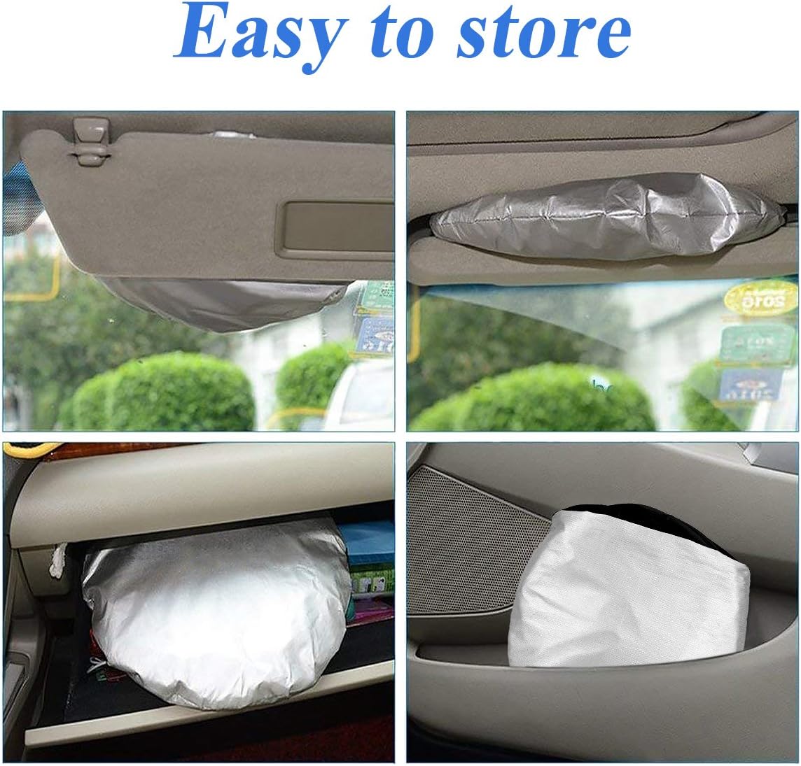 Amazon Smartlegend 5枚セット サンシェード 車用 遮光 142 67cm 畳み方 Suv車 普通車に適用 ガラス用 断熱 99 日よけ カーサンシェード 紫外線対策 遮熱 Uvカット 日差し ガード 折り畳み メッシュデザイン 収納バッグ付き 簡単着脱 シルバー ブラック 車 バイク