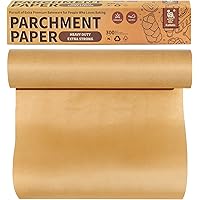 Katbite 15in x 242ft, 300 Sq.Ft Unbleached Parchment Paper Roll for Baking, Parchment Baking Paper with Serrated Cutter, Non-