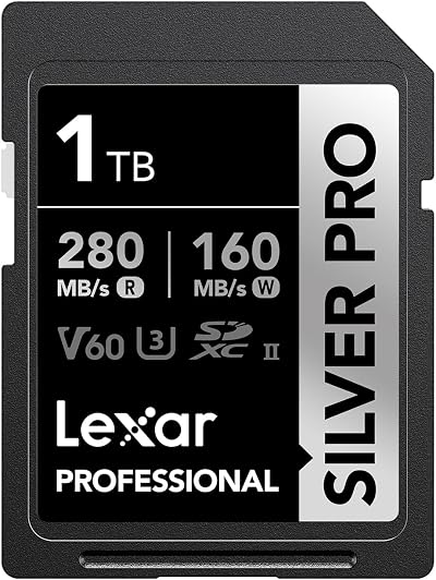 Lexar Silver Pro 1TB SDXC UHS-II V60 U3 C10 Read 280MB/s Write 160MB/s