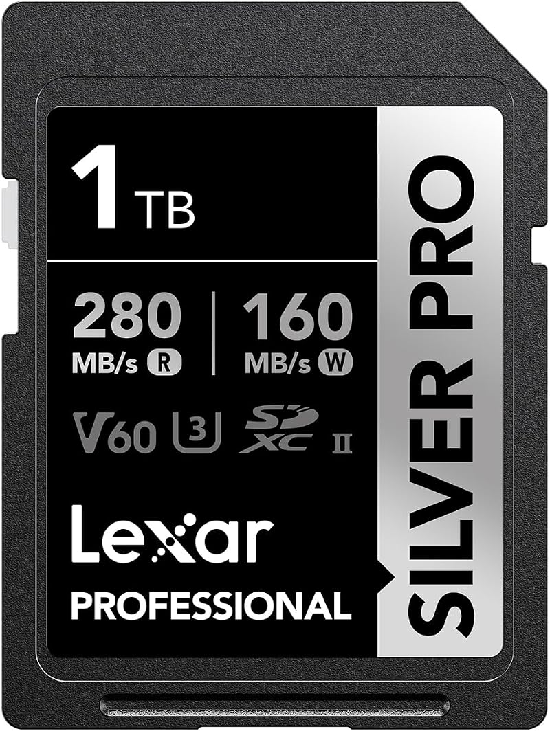 Lexar Silver Pro 1TB SDXC UHS-II V60 U3 C10 Read 280MB/s Write 160MB/s