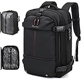 FABIEN CHERON Travel Backpack with Vacuum System,60L Expandable Vacuum Backpack Travel with TSA Lock,17.3 inch Laptop Backpacks Vacpack Backpacks with Vacuum(Black,No Air Pump)