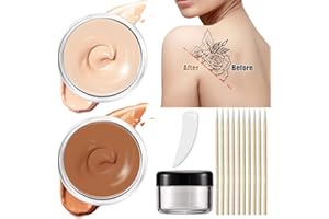 CENNYO Tattoo Cover Up,2 Colors Makeup Waterproof, Invisible Skin Concealer Set, Long Lasting Suitable for and Scars, Dark Spots, Vitiligo, 0.07 kilograms