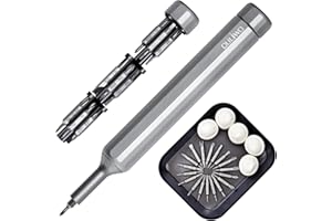 DULIWO 50-in-1 Precision Screwdriver Sets, Pen Style Manual Screwdriver, 38 pcs Tough S2 Steel Small Screwdriver Bits + Magnetic Tool Trays+10 Finger Cots, Repair Tool Kit for Electronics, Eyeglass, Phone