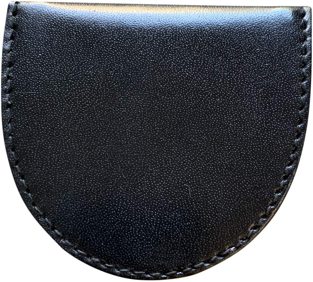 Lorenz Men's Leather Horse Shoe Shape Tray Coin Purse - Black