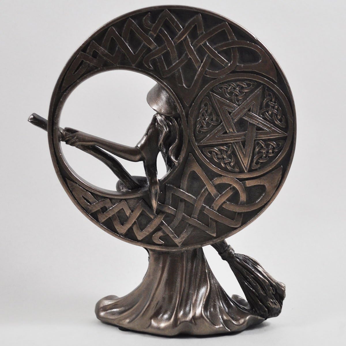 Fiesta Studios Witch with Celtic Moon, Bronze Ornament. H17cm - Image 4
