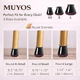 MUYOS 32 Pcs Small Chair Leg Floor Protectors Silicone with Felt Pads Black view 4
