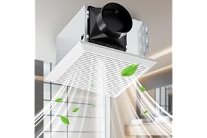 GROWNEER Bathroom Exhaust Fan, 110 CFM 1.0 Sone Bathroom Fan No Attic Access Needed, Ceiling or Wall Mount, 7.68 x 9.25 inch, White