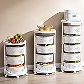 DOONARCES Kitchen Storage Cart 3 Tier Multi-Layer Storage Basket with Wheels Fruit Vegetable Storage Shelves Racks Rolling Storage Cart for Kitchen Living Room Bedroom, White (3 Tier)