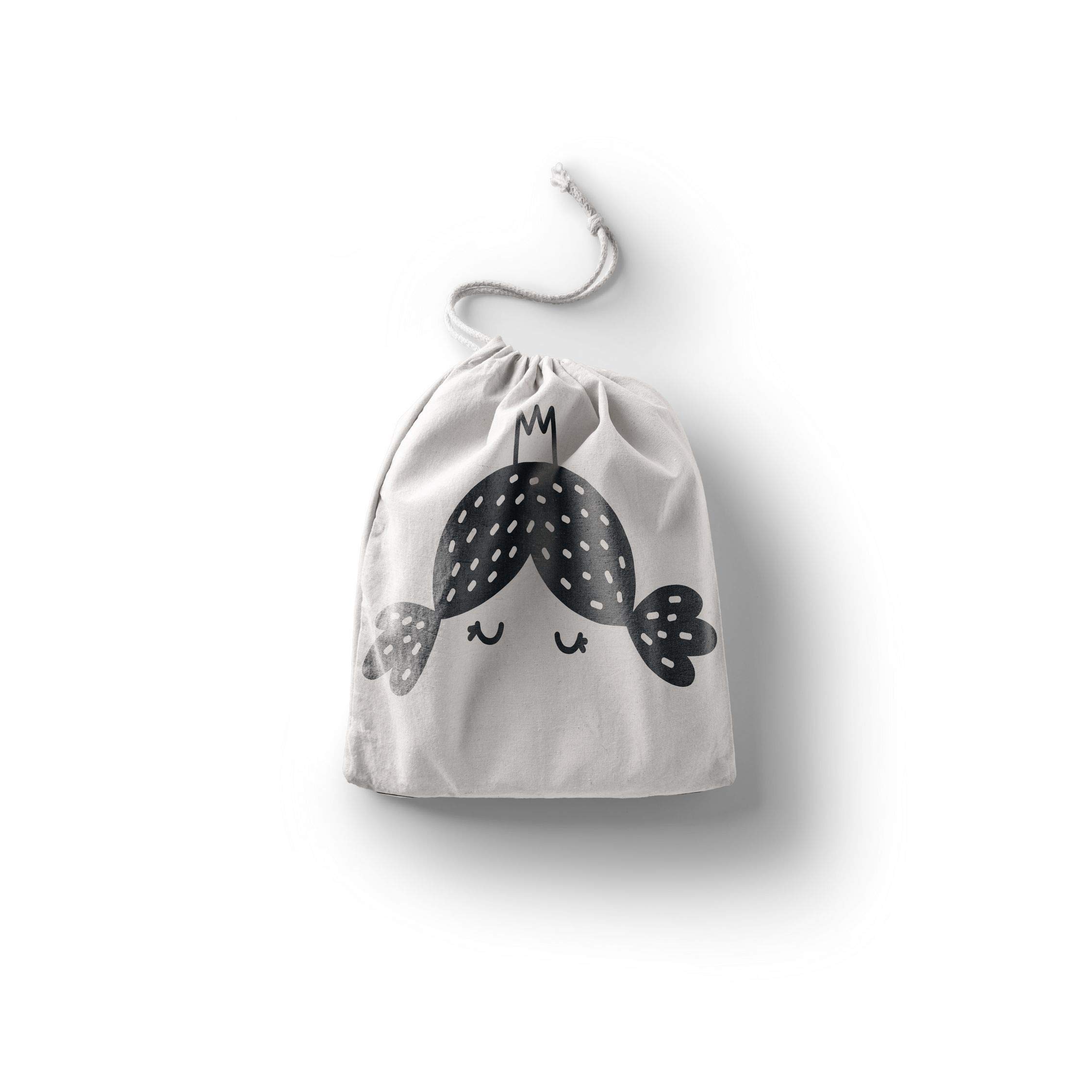 Bonamaison Printed Cotton Produce Bag with Drawstring, Reusable Grocery Bag, Biodegradable Eco-Friendly Bags, Travel Pouch, Sachet Bags, Shopping Bag, Eco Friendly, Foldable, Size: 20x30 Cm