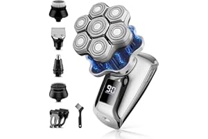 VOPH Head Shavers for Bald Men, Electric Detachable Head Shaver for Male, Waterproof Wet Dry Body Bald Head Shaver, Rechargable Rotary Shavers/Razor for Husband Father