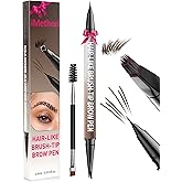 iMethod Eyebrow Pen - Eyebrow Pencil,2-in-1 Eyeliner Dual-Ended Brush-Tip Microblading 4d Eyebrow Pencils for women,Long Lasting Waterproof Hair-Like Brow Pencil,with Eyebrow Brush,BlackBrown