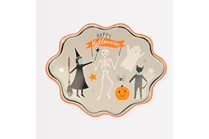 Meri Meri Halloween Paper Plates (Pack of 8), Disposable Party Plates, Halloween Party, Kids & Adults, Indoor/Outdoor Use