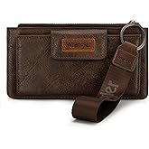 Montana West X Wrangler Minimalist Wallet Women Card Cases & Money Organizers Wristlet with Wallet Large Clutch with Coin Purse Smooth Zipper and Rfid Lining