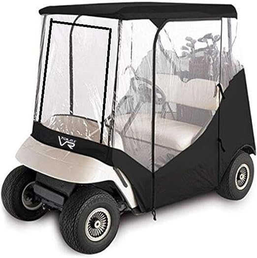 Golf Cart Rain Cover Enclosure Clear Vision Water Repellant Fits 2 Passengers Modemodels with 60