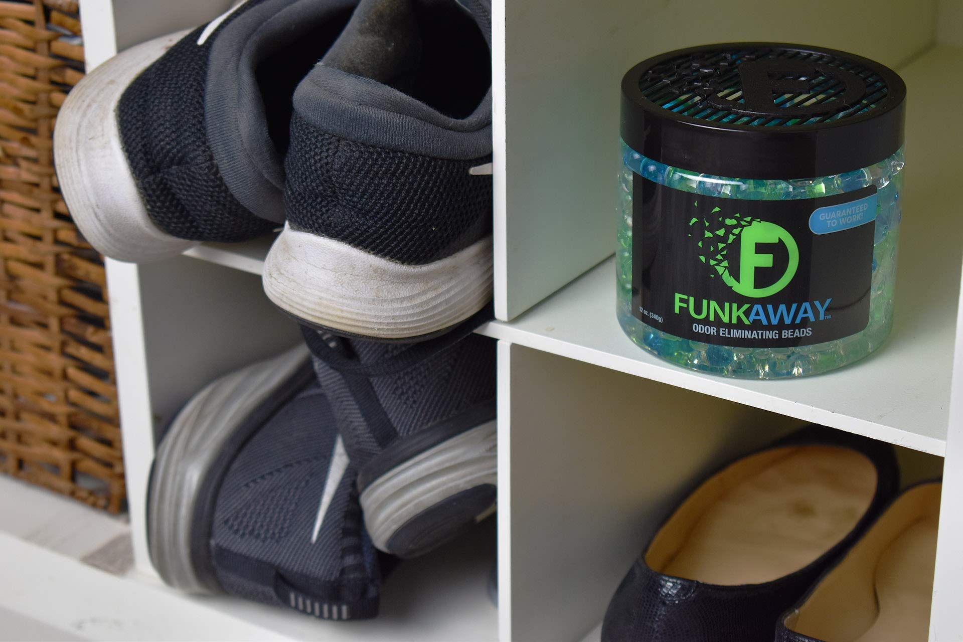 FunkAway Odor Eliminating Beads, 12 oz., Supercharged Odor Absorbing Beads for the House, Car or Gym, Eliminate Smoke, Pet and Bathroom Odors for Long-Lasting Results
