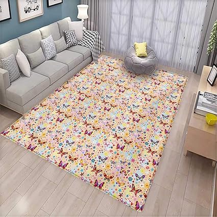 Amazon Com Baby Area Rugs For Bedroom Cute Butterflies