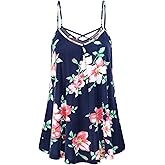 MOQIVGI Womens Summer Spaghetti Strap Tank Top Casual Flowy Camisoles