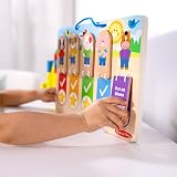 Melissa & Doug Wooden Daily Routines Chart Double-Sided Interactive Board Kids view 5