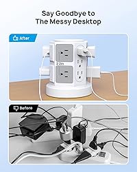 TROND Tower Surge Protector Power Strip with 14