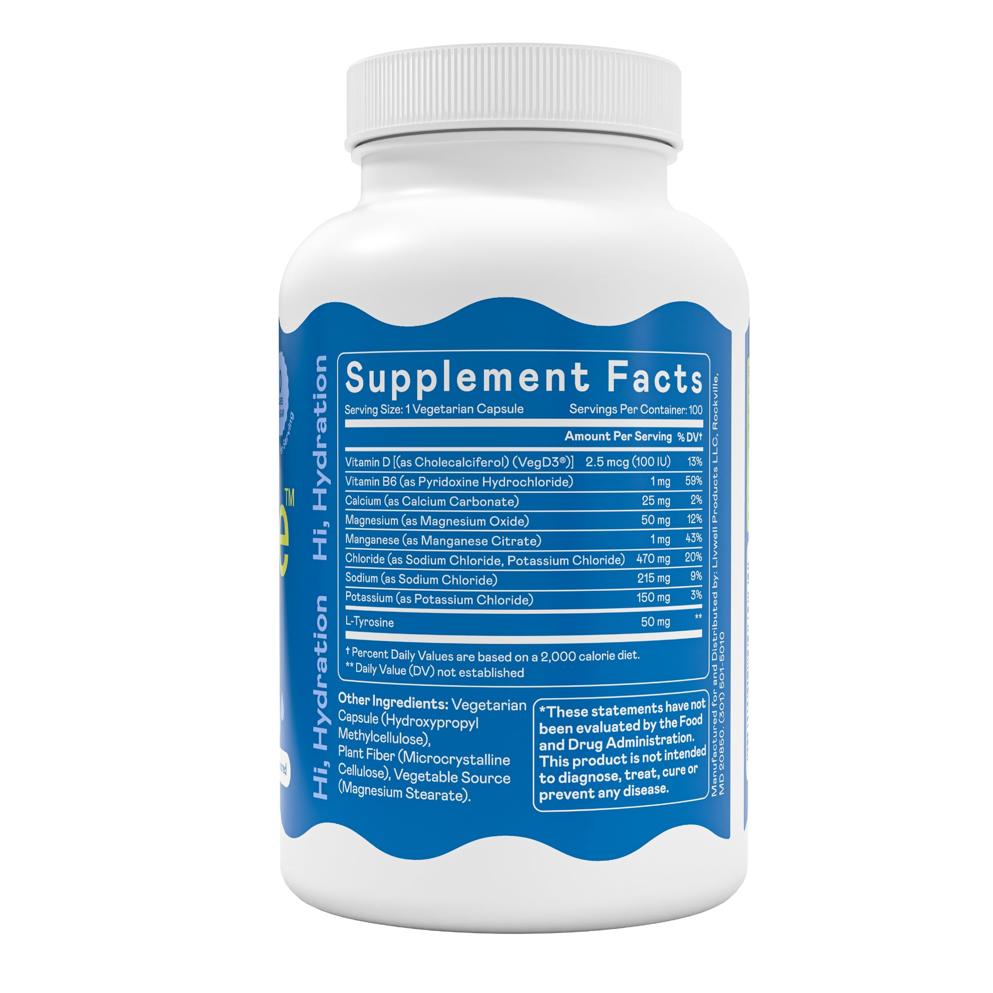 Hi-Lyte Daily Essentials Electrolytes Quick Caps Unflavored, 100 Servings