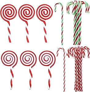 Jmkcoz Christmas Plastic Candy Cane Lollipop Ornament, 30 Pcs Christmas Tree Hanging Decoration Twisted Toy Crutch Candy Canes Stick for Home Party Holiday Xmas Embellishment ( Red White and Green )