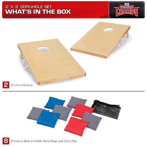 thumbnail image 2 of SEGAWE 3x2' Portable Wooden Cornhole Game Set – 2 Boards, 8 Beanbags, Folding Design 2 of 5