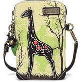 CHALA Canvas Crossbody Cell Phone Purse - Women Multicolor Handbag with Adjustable Strap