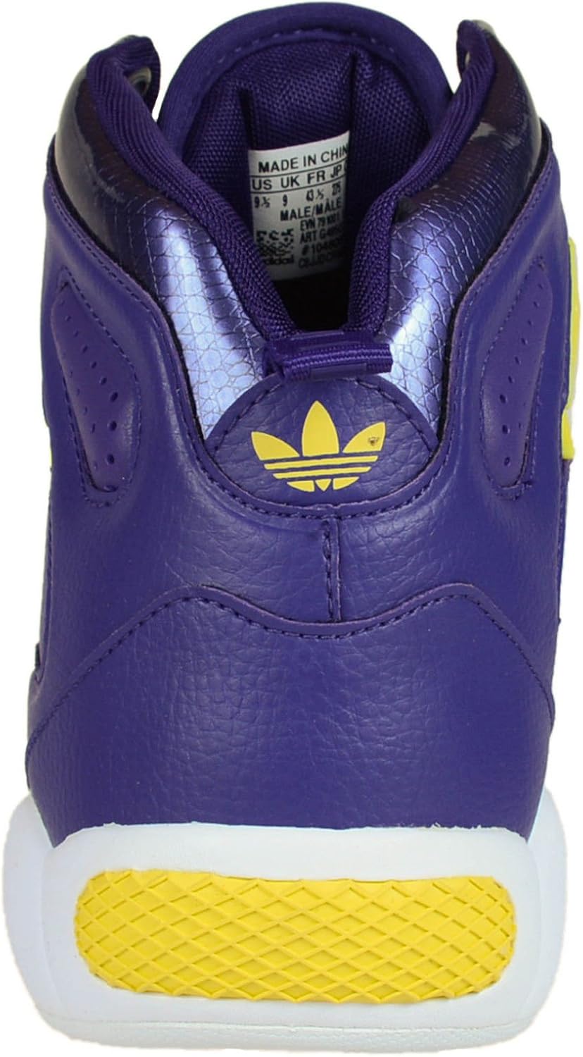 purple and yellow basketball shoes
