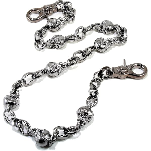 Double K Strong Skull Spike Key Jean Wallet Chain (21