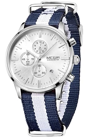 Mens Sport Chronograph Fashion Minimalist Canvas Dress Wrist Watches