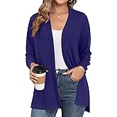 Colormagic Women's Casual Lightweight Cardigans Open Front Long Sleeve Cardigan Sweaters Loose Fit