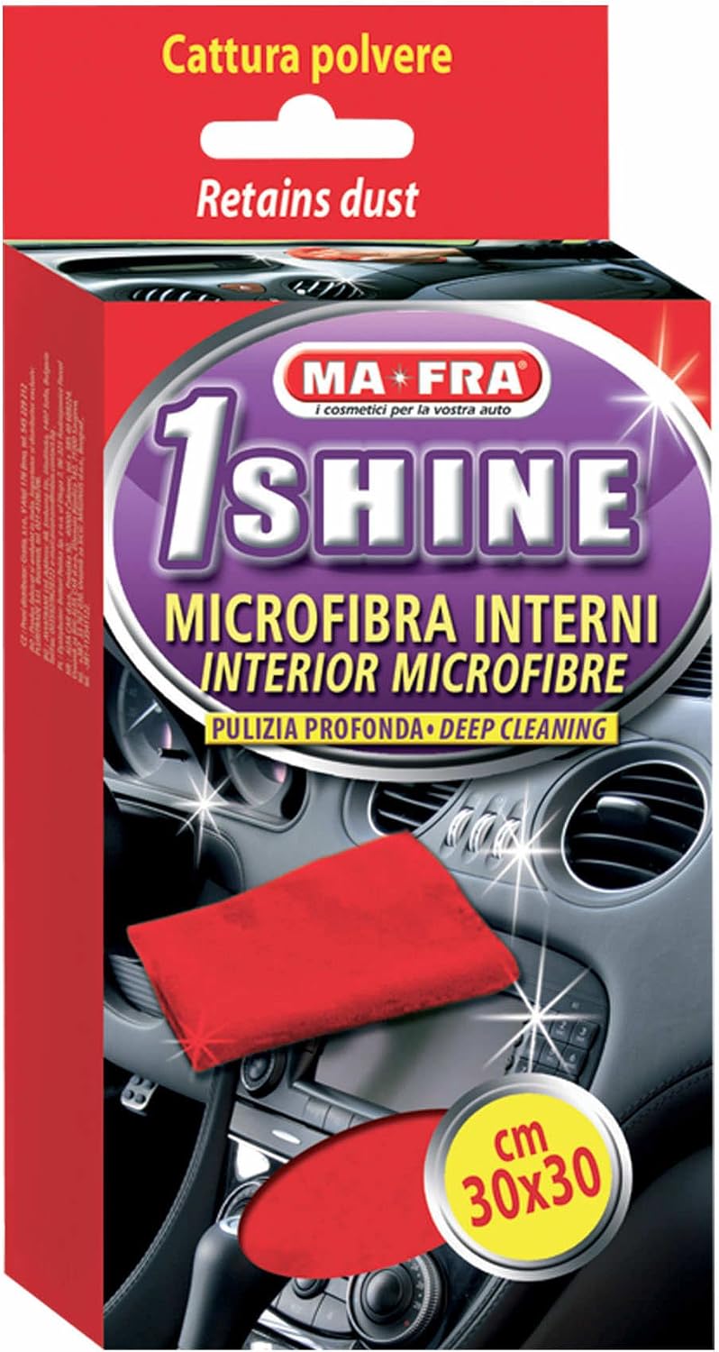 Mafra 1Shine Interior, Microfibre Cleaning Cloth, Dust Catcher, Red, Size 30x30cm, Taglia unica - Image 3