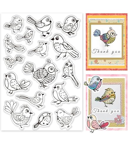 Arbuya Wetlands Clear Stamps - Duck, Heron & Swan Silhouette Stamps For Card Making