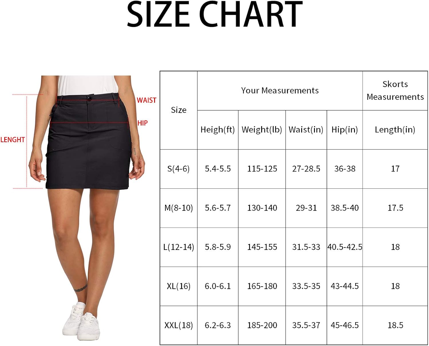 CQC Women's Outdoor UPF 50+ Golf Skort Casual Active Skirts Build-in Shorts with Pockets at  Women’s Clothing store
