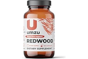UMZU Redwood Nitric Oxide Supplement | Natural Blood Flow Support with Vitamins, Garlic & L-Leucine | Vegan Super Beets Alternative for Circulation, Stamina & Energy (30 Day Supply | 180 Capsules)