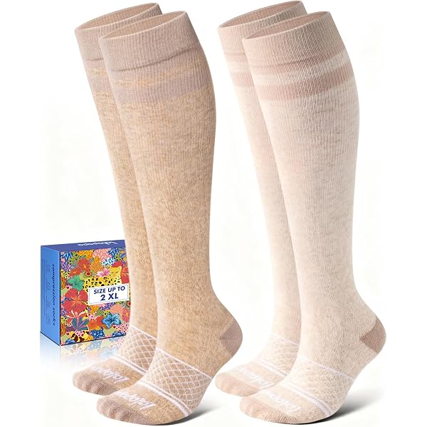 Sockshop Women's 40 Denier Compression Socks – DVT Flight & Travel Socks (Knee High, Size 5-8 US)