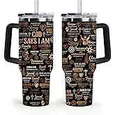 Sistabag - Coffee Tumbler For Black Women - Birthday, Mother's Day, Christmas Gifts For Women, Pride Tumbler For Woman (God Says I Am, 40 Oz)