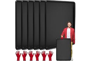 6 Pcs Extra Large Auto Oil Drip Pan with 3 Pairs of Gloves- 35.4 x 24 x1.6 Inches Oil Drip Tray for Under Car Plastic Oil Tra