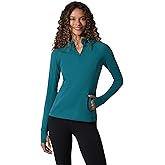 Yogalicious Half Zip Lightweight Workout Long Sleeve Athletic Jacket with Front Pockets and Thumbholes